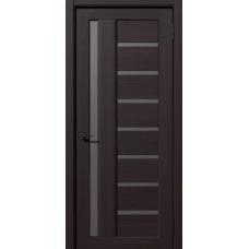 Дверь межкомнатная Дубрава Сибирь Рада ВЕРТИКАЛЬ Орех темный, стекло графит